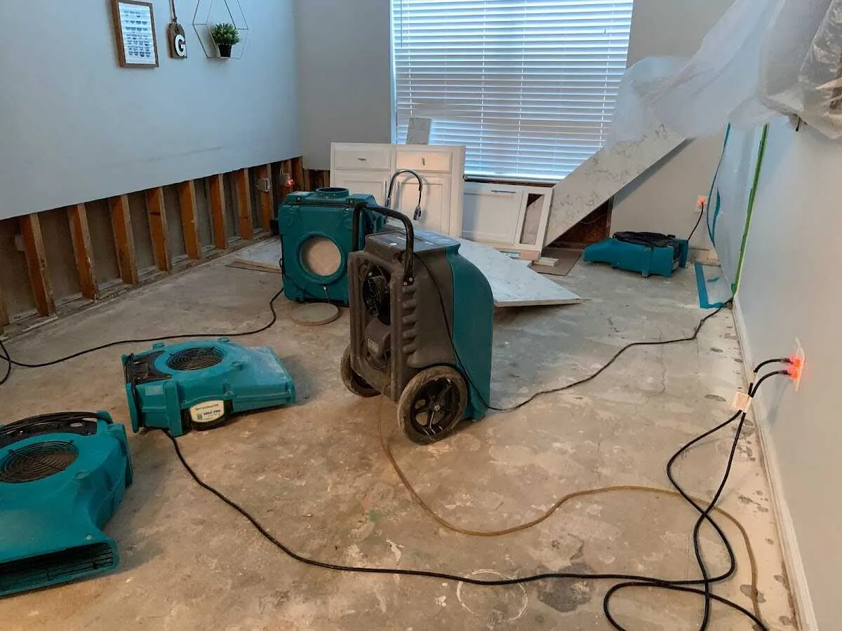 Dehumidifier in flood-cut room for Water Extraction & Removal in Magnolia
